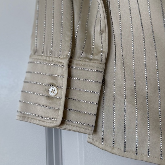 ALEXANDER WANG Crystal Hotfix Slim Crystal embellished Shirt $795 2 - Picture 5 of 10